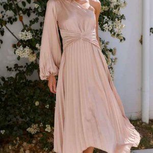 Billy J Brooklyn One Shoulder dress - SIZE M, Champagne